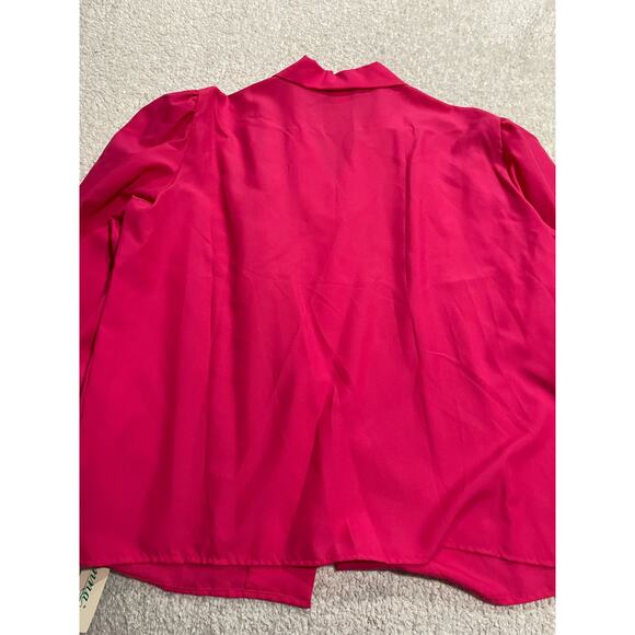 NWT VTG Joanna Shirt Women's XL Collared Long Sleeve Button Up Top pink US Made - Picture 2 of 9